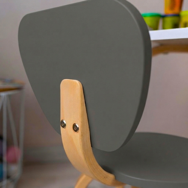 Dětská židlička Zukko Gekko Kids. Tmavě šedá / Přírodní buk